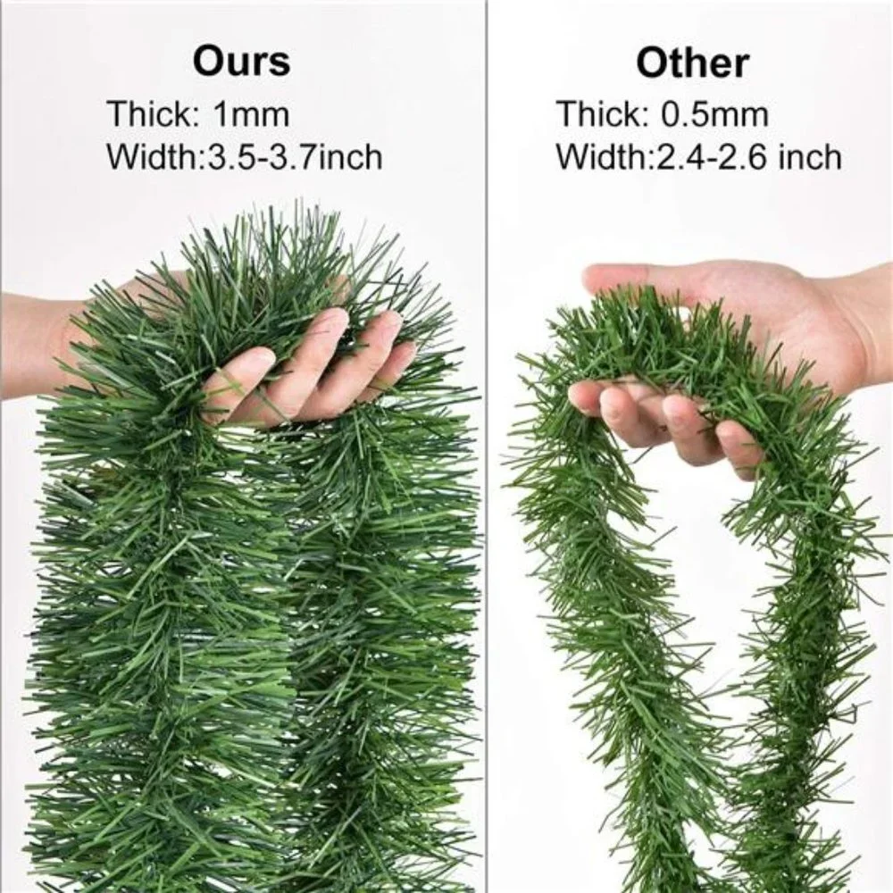 50 Ft Christmas Garland, Artificial Greenery Garland Soft for Outdoor or Indoor